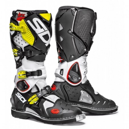 Bottes moto SIDI CROSSFIRE 2 blanc noir fluo