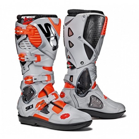 Bottes moto SIDI CROSSFIRE 3 SRS cendre rouge fluo