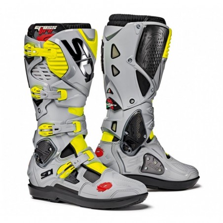 Bottes moto SIDI CROSSFIRE 3 SRS noir cendre jaune fluo