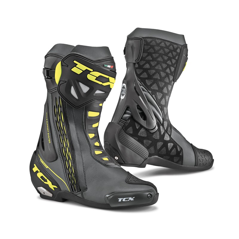 Bottes moto TCX RT-RACE noir jaune