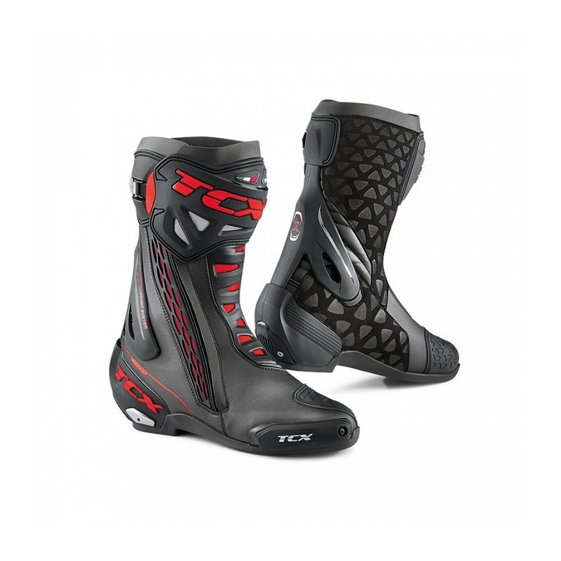 Bottes moto TCX RT-RACE noir rouge